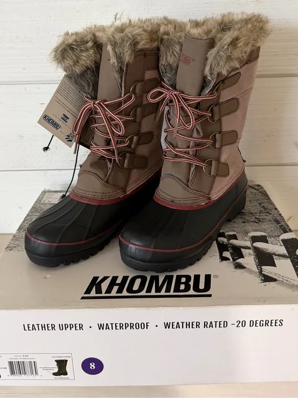 Khombu Northstar Suede Rubber Duck Toe Women's Size 8M Tan Black Snow Boots NEW - Image 7