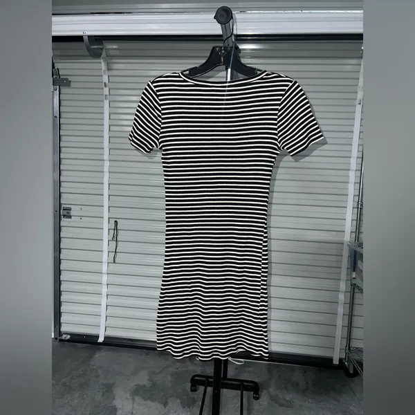 Brandy Melville Black and White‎ Striped Mini Dress - Image 3