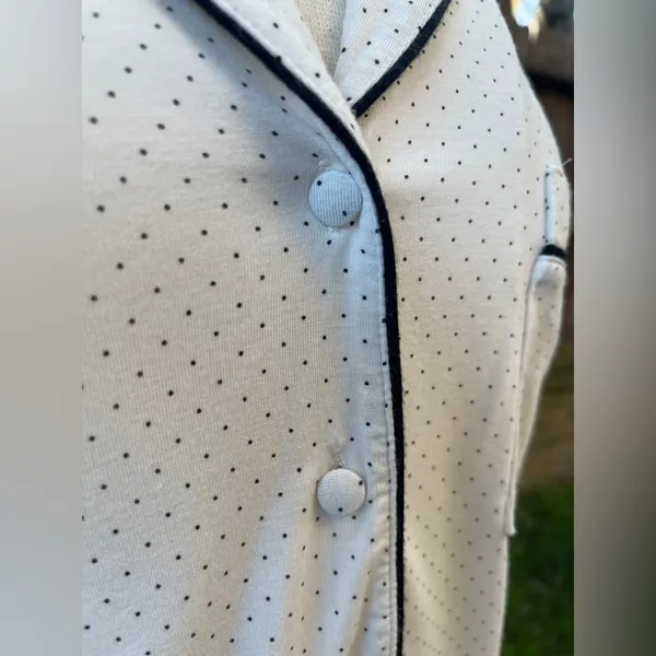 Intimissimi White Polka Dot Button-Up Pajama Top loungewear - Image 3