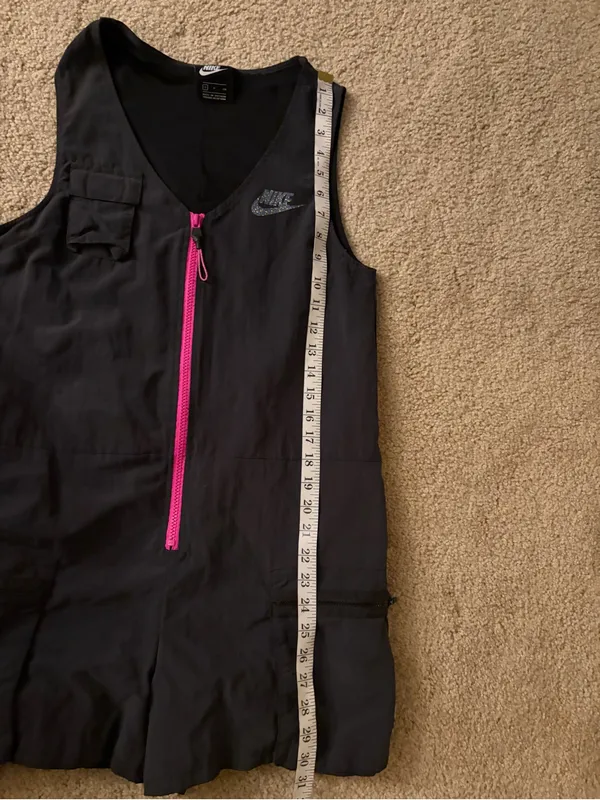 Nike Icon Clash Romper Nylon Utility Dress Zip Dark Gray Pink activewear small - Image 13