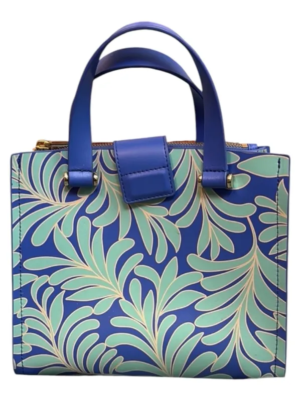 Kate Spade Cobalt Blue and Mint Green SeaFern Leaf-Print Tote - Image 3