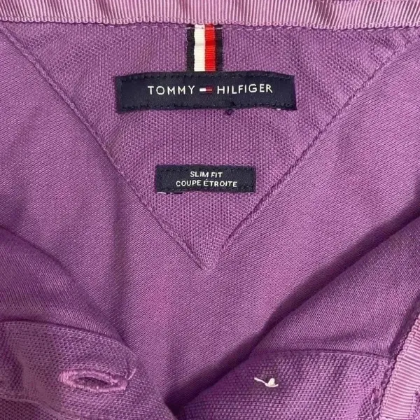 Tommy Hilfiger Women M Slim Fit Stretch Pride Flag Polo Short Sleeve Purple Y2K‎ - Image 8