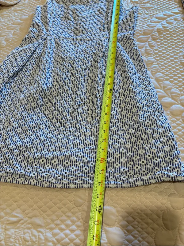 Brooks Brothers Broderie Anglaise Mini Dress Blue White Eyelet Embroidered Sz 10 - Image 14