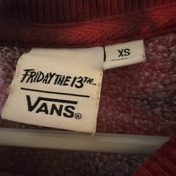 VANS X Friday The 13th Crew Neck Sweatshirt Jason Voorhees Red Women’s XS - Image 3