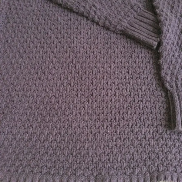 Mockneck Chunky Long Tunic Sweater Purple/Blue - Sz Medium - Image 5