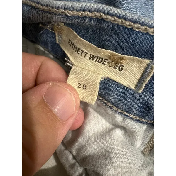 Madewell The Emmett Wide Leg Crop Jean: Welt Pocket Edition Womens 28 Blue NO604 - Image 5