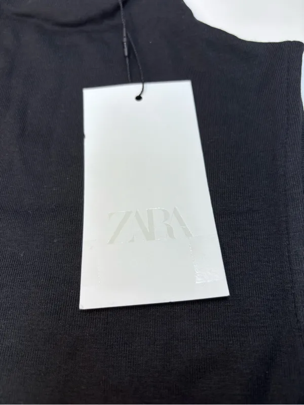 Zara Modal Cotton Blend Black Sleeveless Tank Top NWT Size M - Image 2