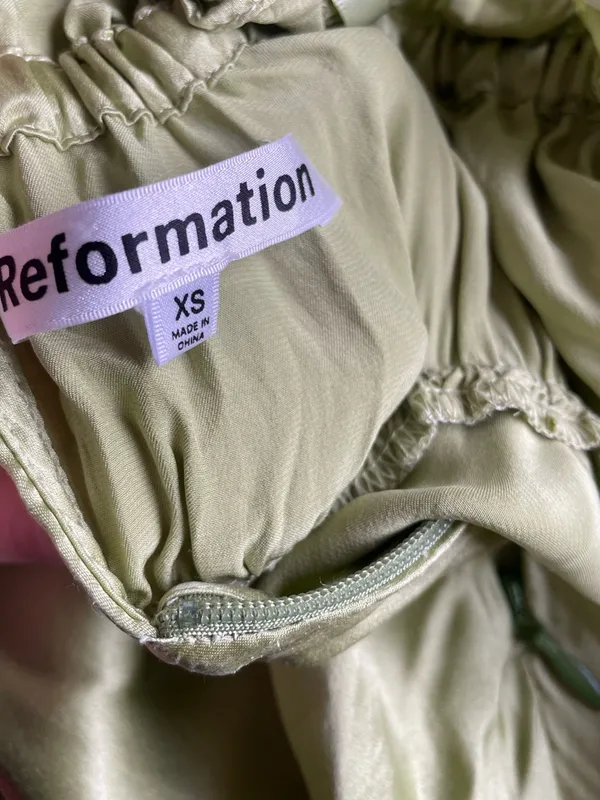 Reformation Erdem Silk Dress in Yucca Size XS - Image 3