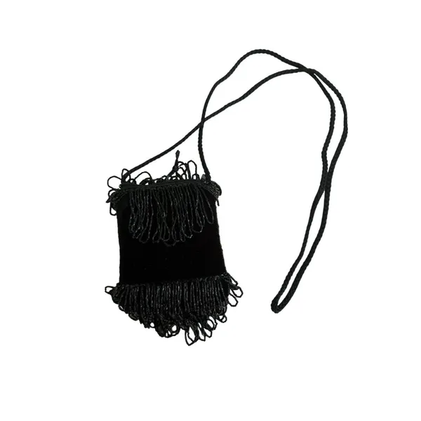 VINTAGE Black Beaded Cocktail Beaded Evening Bag - Image 3