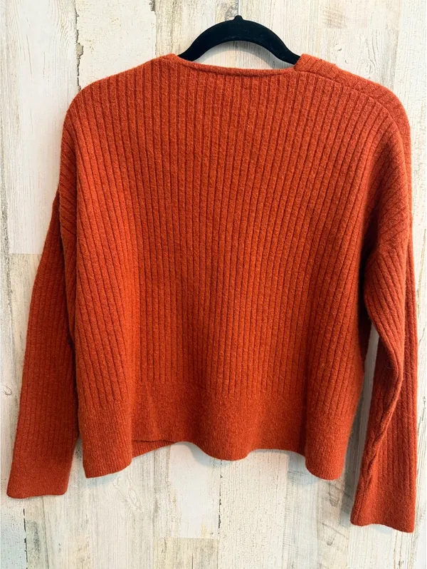 Madewell XS Burnt Orange Merino Wool Alpaca Ribbed Button Cardigan - Image 9