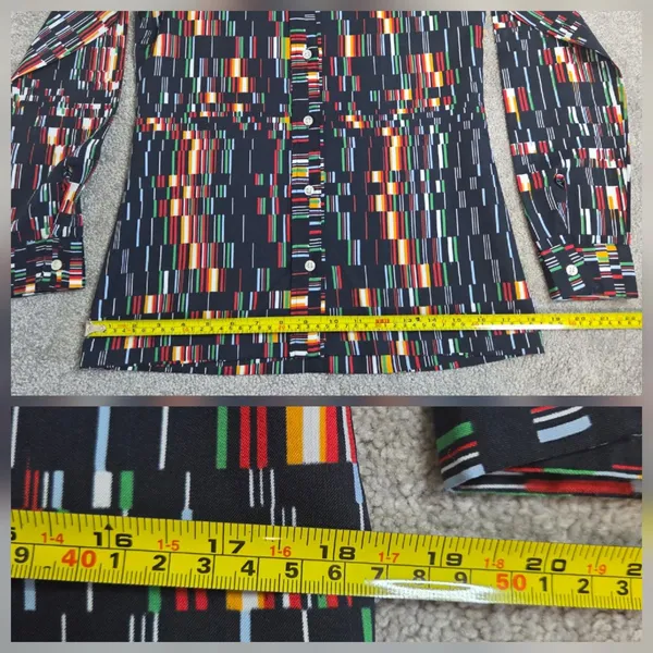 Vintage Wrangler Shirt Womens 32 Multicolor Geometric Button 70s Cowgirl Western - Image 9
