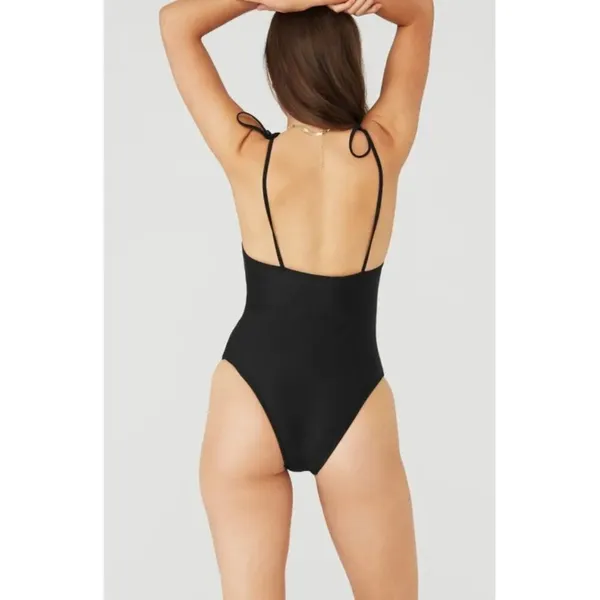 NEW Alo Tropic of C Cosmo One Piece Black Tie Straps Bodysuit Bikini Swimsuit XS - Image 5