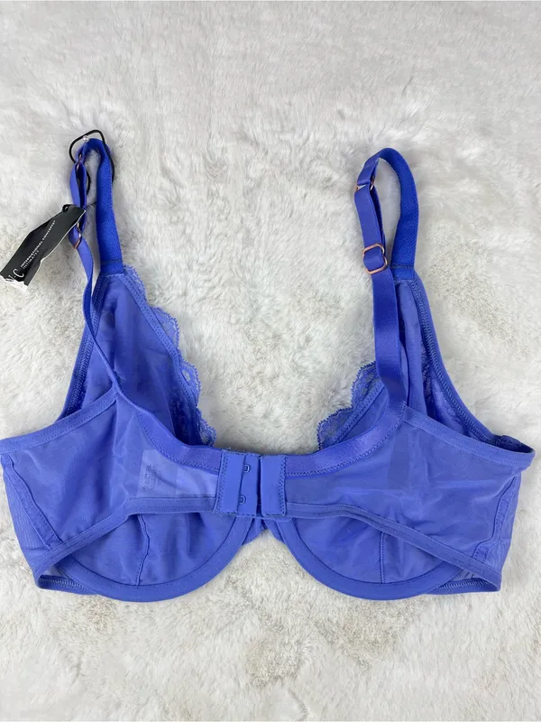 INC Violet Lace Underwire Bra NWT Large Blue - Image 2