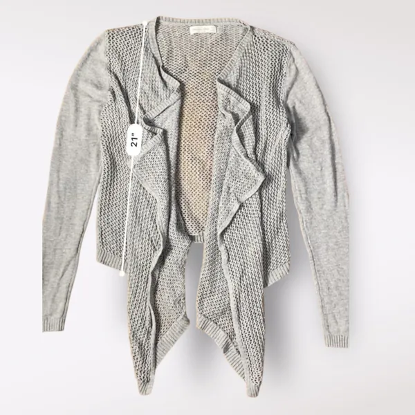 Abercrombie & Fitch Cable Knit Beachy Cover Up Sweater Womens‎ Size M/L Gray - Image 4