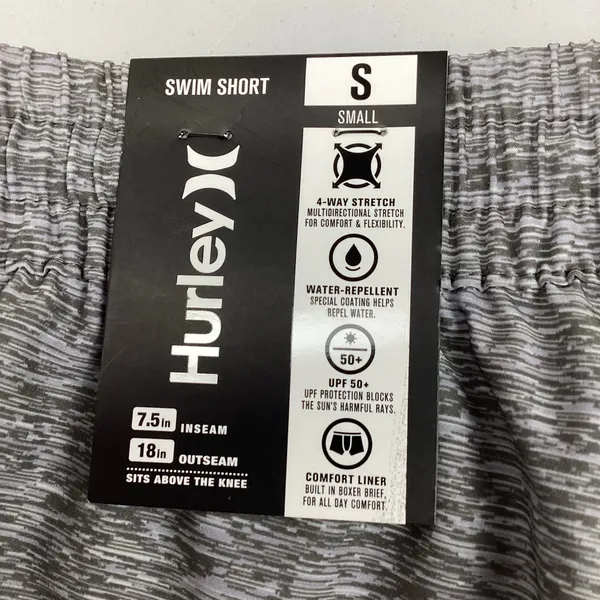 Hurley Men’s Gray Volley Swim Shorts Trunks Small NEW! Retail $50 - Image 9