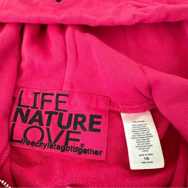 Free City Leopard Zip Hoodie Fuschia, S - Image 6