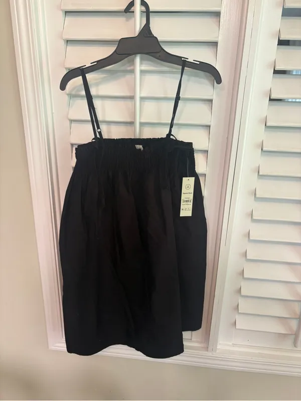 No Boundaries Black Smocked Cotton Poplin Mini Dress Size XS - Image 2