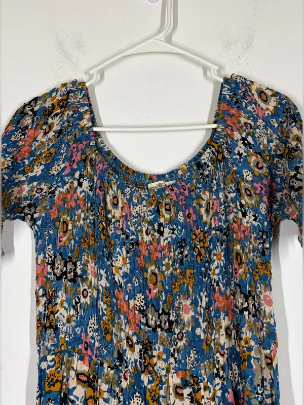 Natural Life Smocked Floral Maxi Dress Size L/XL - Image 3