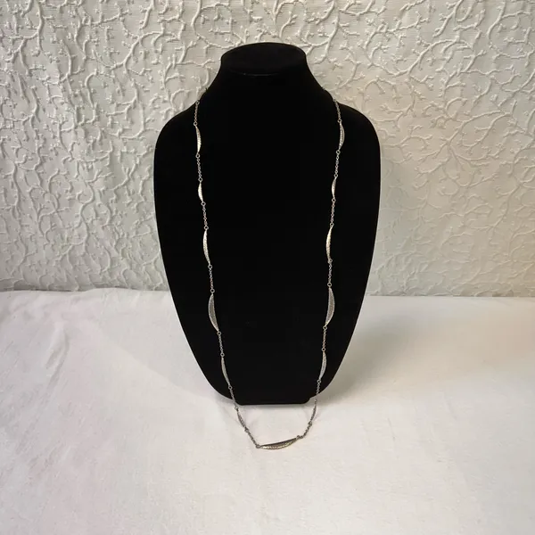 Vintage Women's Necklace Silver Tone Chain Belt Bracelet Single Strand Boho - Image 3