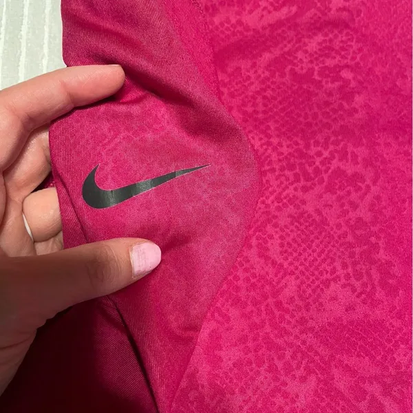 Nike Pro Dri-FIT Pink Snake Print 1/4 Zip Pullover Women's Small Top - Image 8