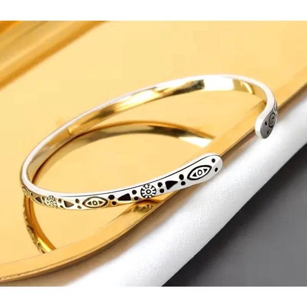 NEW Engraved 925‎ Sterling Silver Adjustable Cuff Bracelet - Image 10