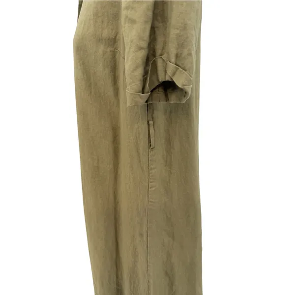 Aritzia Wilfred Eleta Organic Linen Button Front Maxi Dress Green Size Small - Image 8