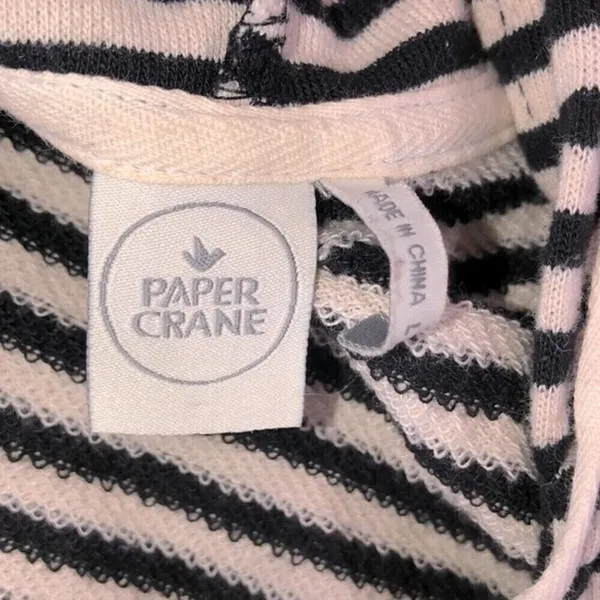 Paper crane large black striped hoodie sweatshirt - Image 5