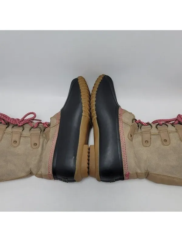 Esprit Belinda Tan Tall Lace Up Faux Fur Sock Lined Knit Cuff Duck Boots Sz 7.5M - Image 10