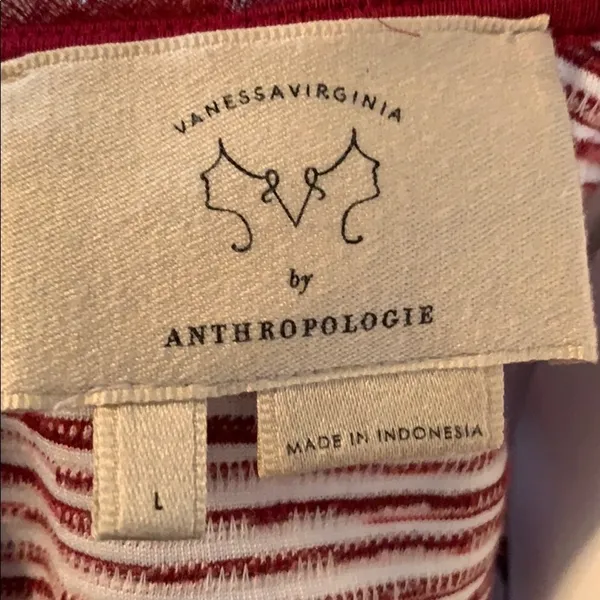 ANTHROPOLOGIE Vanessa Virginia Indira Red Striped Sleeveless Shirt Top - Image 8
