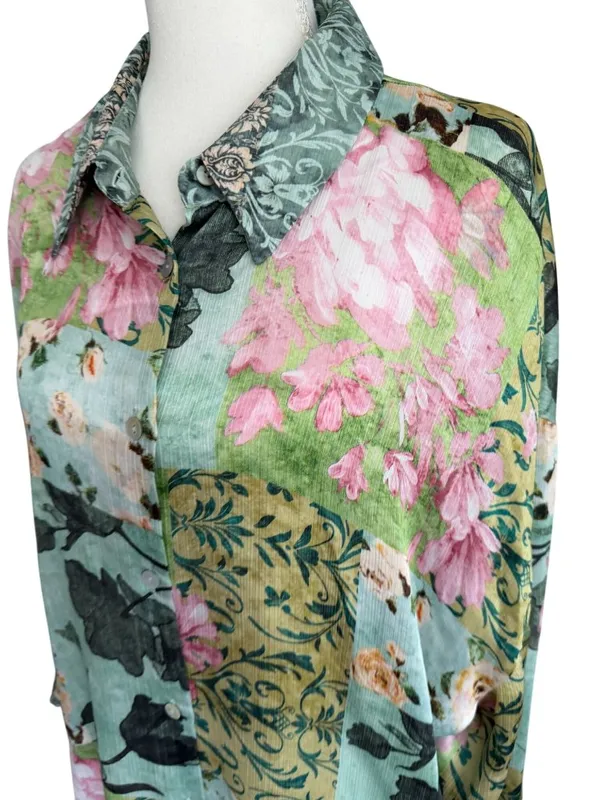 ZARA Floral Button Down Shirt Size XL Womens - Image 2