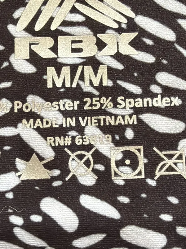 RBX Black and White Speckled Print High-Waisted Activewear Leggings Size M - Image 4