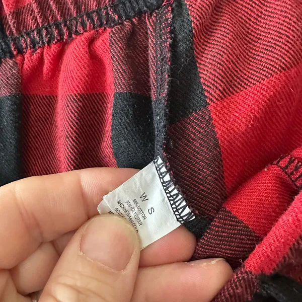 Women’s red black checkered pajamas pants Small - Image 2