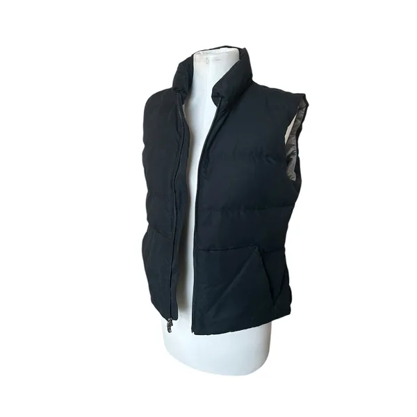 Vintage Y2K Eddie Bauer Down Navy Blue Puffer Vest Women's sz M Cozy Gorpcore - Image 7