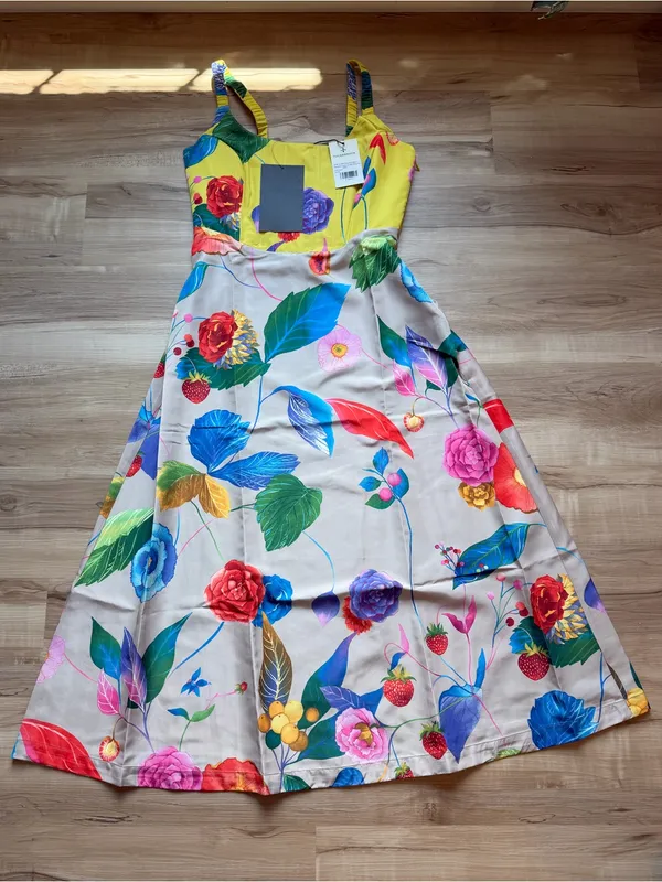 Tuckernuck Vivid Jardin Dominique Floral Multicolor Sleeveless Dress size Medium - Image 2