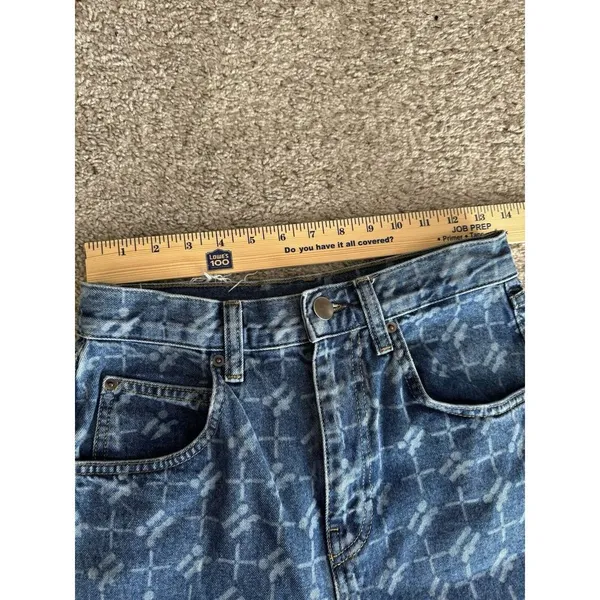 Urban Outfitters iets frans Monogram Denim Baggy Boyfriend High Rise Jeans Women’s Size 27 - Image 8