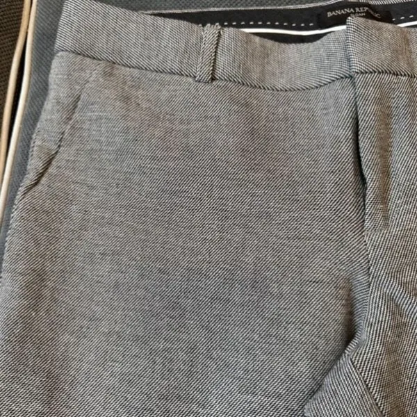 Banana Republic Sexy‎ Sloan Trouser Pants Black White Size 10 Short MicroPrint - Image 10