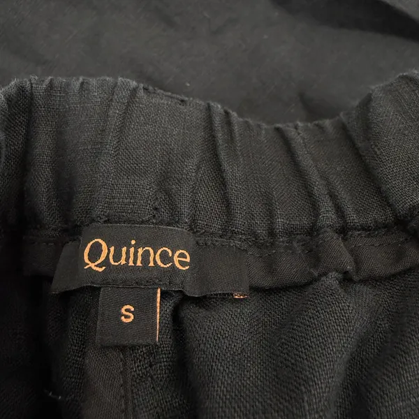 Quince Pants Womens Small Black Linen Elastic Waist Tapered Leg Casual Relaxed - Image 7