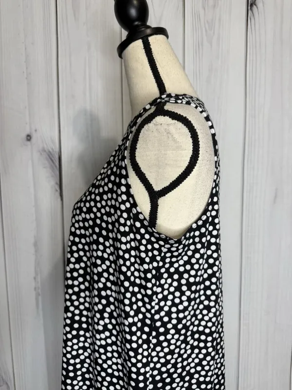 Annalee + Hope Women's Black White Sleeveless Dress Size Large Polka Dot - Image 10