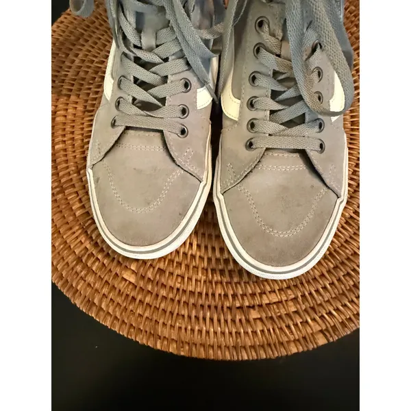 Vans Sk8-Hi MTE Grey Suede Faux Fur Lined Winter Sneakers Womens 7 High Top‎ - Image 3