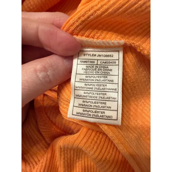 Betsey Johnson Orange Ribbed Maxi Dress NWT‎ Y2K Retro Indie Short Sleeve - Image 8