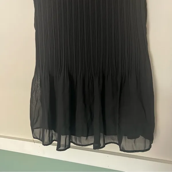 NWT pleated sleeveless shirt dress collared button down black size small - Image 7