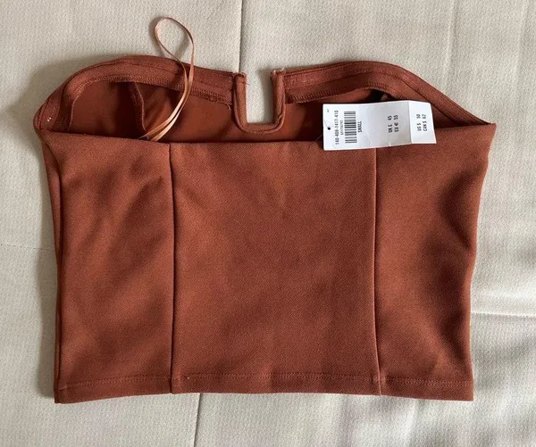 Abercrombie Strapless Brown Crop Tank Top NWT - Image 2