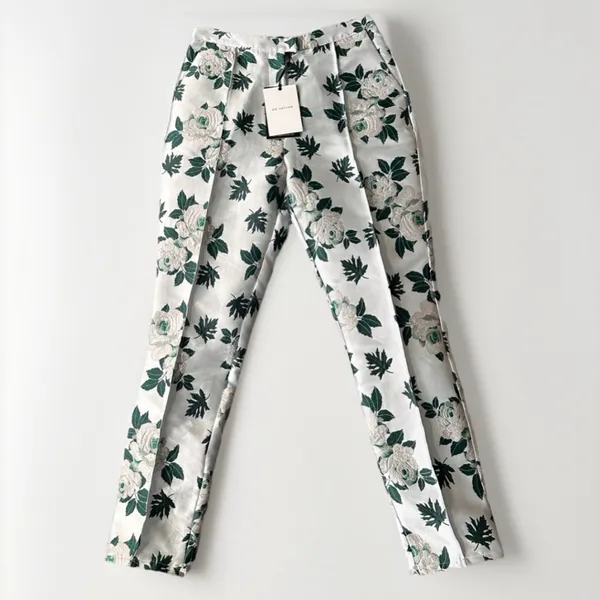 Anthropologie En Saison Floral Jacquard straight Trousers Sz S Women’s Pants NWT - Image 3