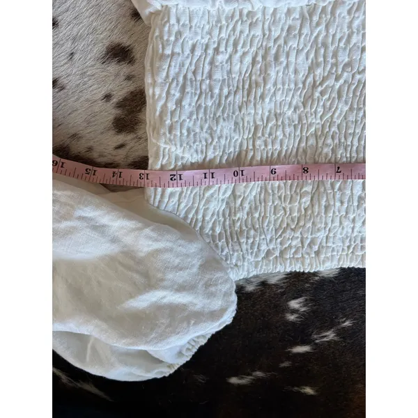TUCKERNUCK White Annie‎ Smocked Mini Dress Linen Size Small - Image 7