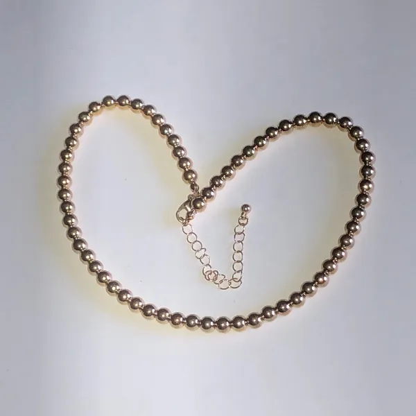 Classic Gold Tone Beaded Boho Necklace - Image 3