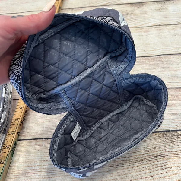 Vera Bradley Imperial Leaves Clear Travel Tote and Quilted Cosmetic Bag Set Gray - Image 10