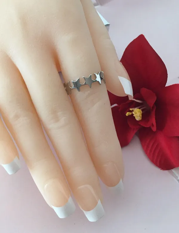 Silver Stars Ring, Size 9 - Image 2