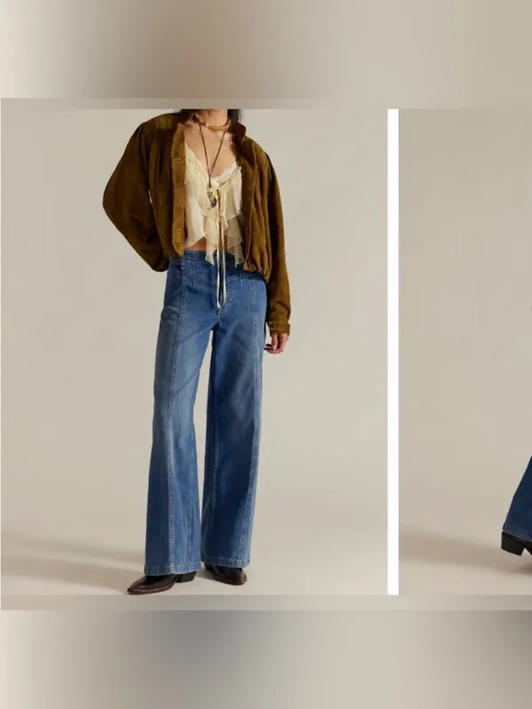 NWT Free People We The Free Libre Wide-Leg Jeans - blue goodie goodie - 32 - Image 3
