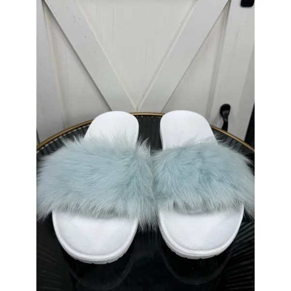 UGG Royale Baby Blue Toscana Fluffie Slide Slippers Sandals Women’s Size 11 - Image 5