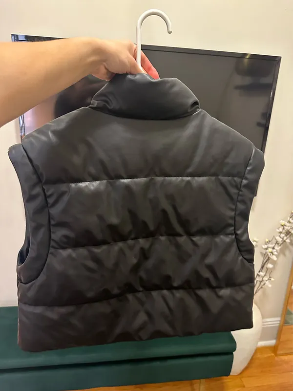 ZARA Leather Vest Black - Image 2